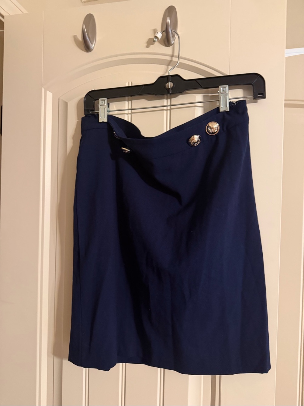 Venus Navy Blue Pencil Skirt Gold Button Detail Size 10 Career Office
